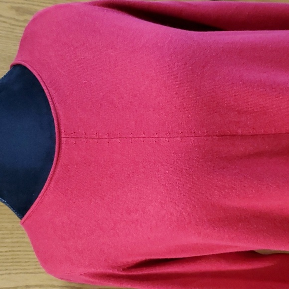 Eileen fisher cotton merino wool blend sweater knit dress red - Picture 2 of 6